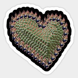 German Shepherd cactus heart Sticker